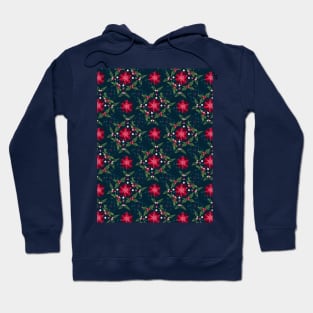 Poinsettia floral pattern Hoodie